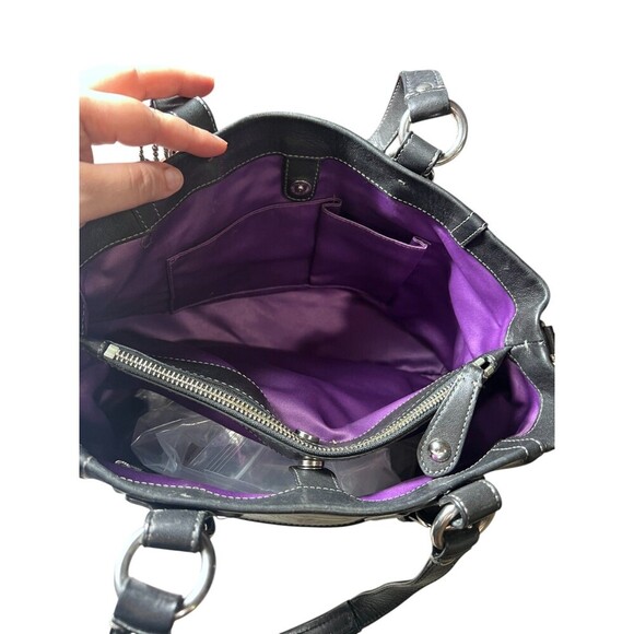 Coach 12937 Madison Sabrina Satchel – Black Leather Convertible Shoulder Bag - Picture 10 of 14